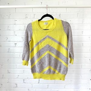 Madewell Wallace Yellow Chevron Sweater - Small